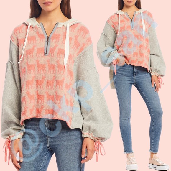 Free People Alpaca My Bags Hoodie Sz M - Picture 6 of 14